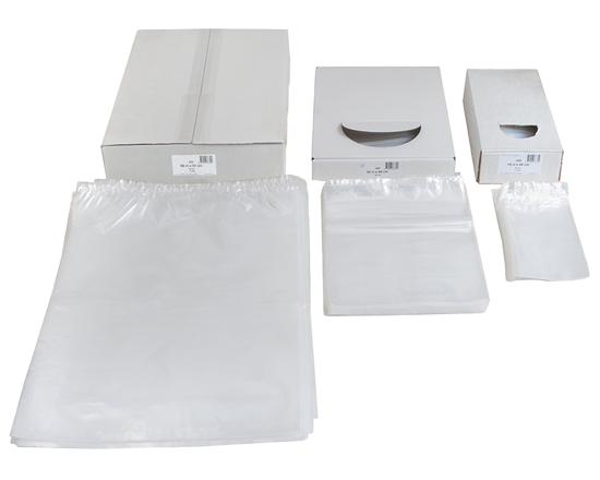 LDPE zakken (Polyethyleen) - Polyethyleen zakken voor herverpakking en/of productbundeling, voor veelzijdig gebruik. De zakken zijn transparant en hebben een bodemafdichting. Ze zijn 100% recyclebaar en worden geleverd in witte dozen. Alle LDPE zakken zijn voedselveilig. Dikte 50 micron (medium sterkte).