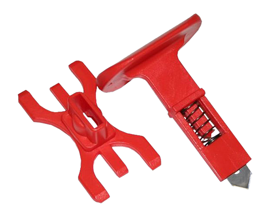 Porte-couteau complet - Ce porte-couteau à ressort comprenant un couteau est équipé sur les soudeuses de table Audion Sealkid, Sealboy, Sealboy Magneta, Magneta et Industrial Magneta.  Nous conseillons de garder cette pièce de rechange en stock pour garantir la continuité de votre processus de production.