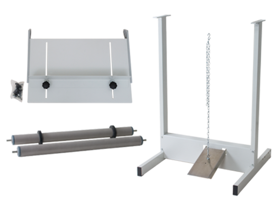 Kit d'accessoires pour Magneta - Tirez le meilleur parti de votre Magneta. Audion a composé cet ensemble complet d'accessoires pour le Magneta afin de maximiser l'avantage pour le client de combiner tous les accessoires ensemble. L'ensemble comprend une table de travail avec support de sac réglable, un support avec pédale et un ensemble de rouleaux et Polylock.