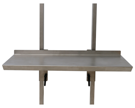 Bag support for ISM - This bag support should be mounted onto the Support stand for ISM. Ideal to support heavier or bigger bags during the seal process, while the operator has both hands available to guide the bag between the seal bars. By placing the bag on the bag support the bag can be sealed in a vertical position.

