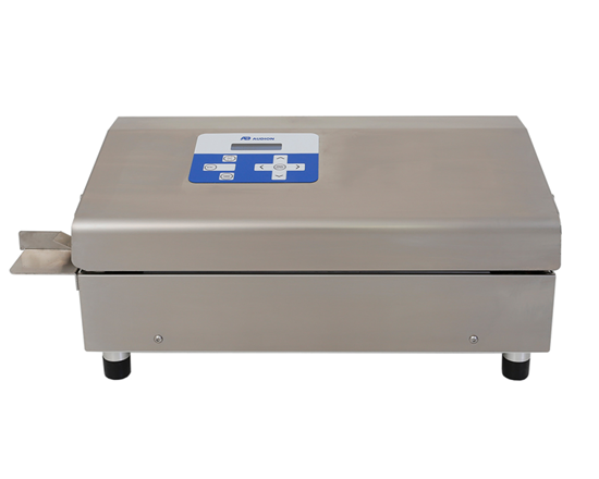 Contimed D 660 - This tabletop stainless steel band sealer (non-validatable) seals PE, PP, PA/PE, header cards and other heat sealable alu laminate pouches. The D 660 produces a strong 9 mm seal and the digital LCD display facilitates adjustment of seal temperature and seal temperature alarm. Speed: 8 mtr/minute. Integrated cooling (for sealing PE). Compatible to DIN 58953-7. 