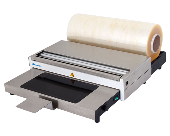 ASW 450 - The Audion Stretch Wrapper is a compact and easy-to-use wrapper for packaging food products with an attractive and presentable end result.  This wrapper distinguishes itself on the market for its solid and high quality. The adjustable temperature, heated cutiing wire and film roll brake ensure an effortless wrapping process with high quality end results. Ideal for use in fresh food stores, supermarkets, butcher and deli shops, enabling you to easily produce up to 4 packages per minute. 